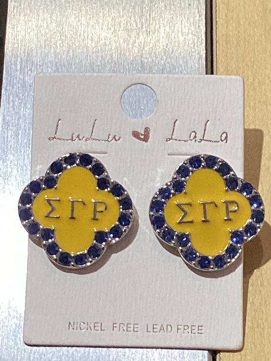 lululemon athletica Jewelry - lululemon athletica Yellow and Blue Sigma Gamma Rho Clover Stud Earrings